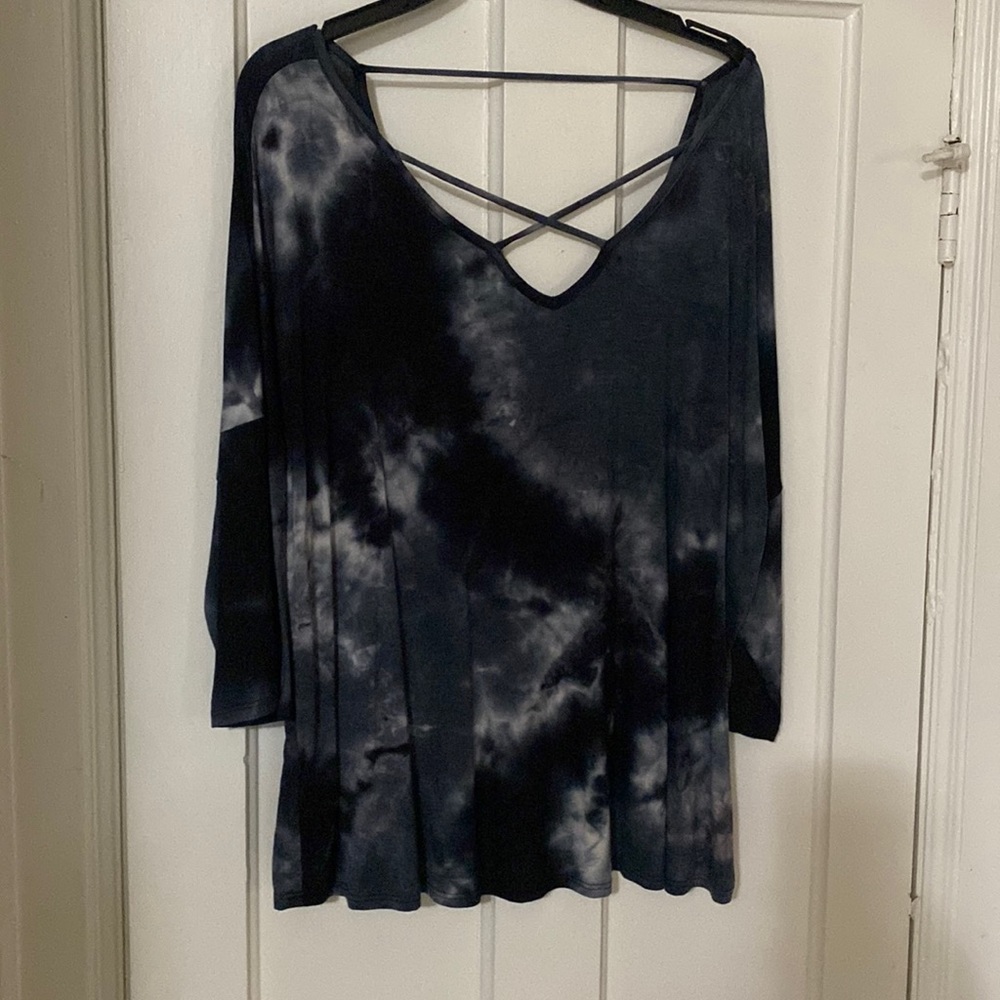 Dark black/blue soft blouse